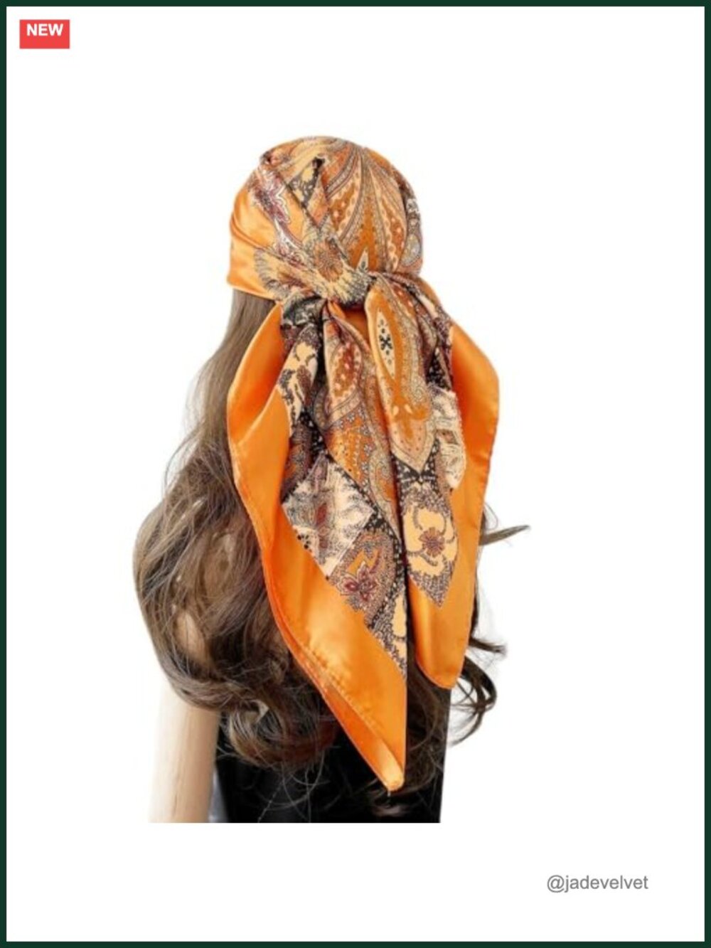 Large Satin Silk Scarf 35" Square Head Wrap Hair Bandana for Women